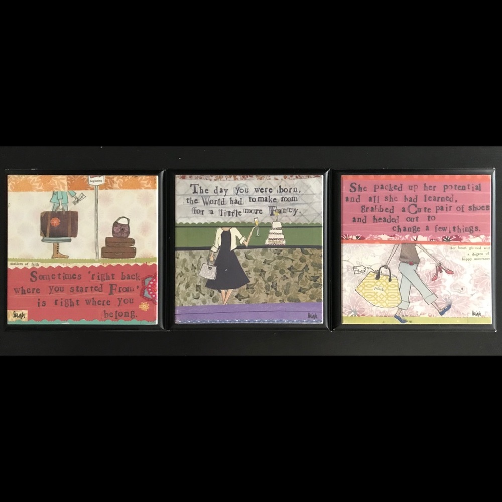 Curly Girl Designs Block Art 3-Piece Set